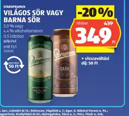 ALDI STAROPRAMEN VILÁGOS/BARNA SÖR ajánlat