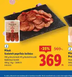 Lidl Pikok Szeletelt paprikás kolbász ajánlat