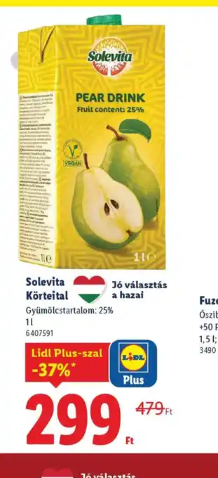 Lidl Solevita Körteital ajánlat