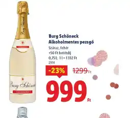 Lidl Burg Schöneck Alkoholmentes pezsgő ajánlat