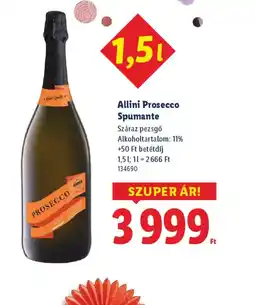 Lidl Allini Prosecco Spumante ajánlat