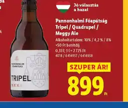 Lidl Pannonhalmi Főapátság Tripel ajánlat