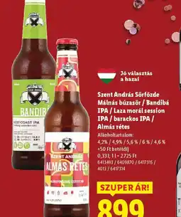 Lidl Szent András Sörfőzde sör ajánlat
