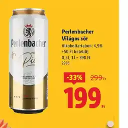 Lidl Perlenbacher Világos sör ajánlat