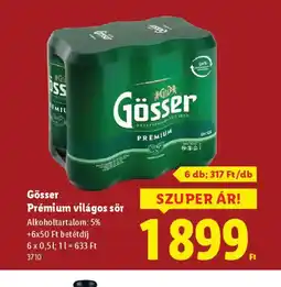 Lidl Gösser Prémium világos sör ajánlat