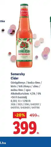 Lidl Somersby Cider ajánlat