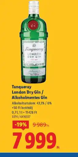 Lidl Tanqueray London Dry Gin ajánlat