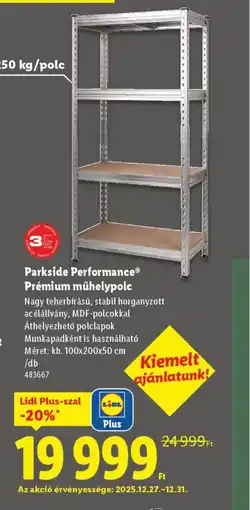 Lidl PARKSIDE PERFORMANCE műhelypolc ajánlat