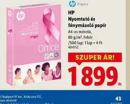 Lidl HP Nyomtat és fénymásol papír ajánlat