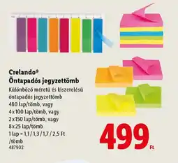 Lidl Crelnado Öntapads jegyzettömb ajánlat