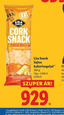 Lidl LIZA SNACK Sajtos kukoricagoly ajánlat