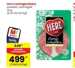 Spar Market Herz vastagkolbász ajánlat