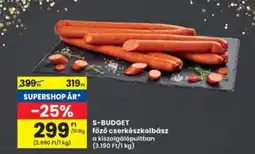 Interspar S-BUDGET főző cserkészkolbász ajánlat