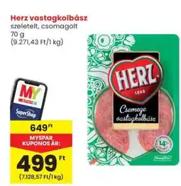 Spar HERZ Vastagkolbász ajánlat
