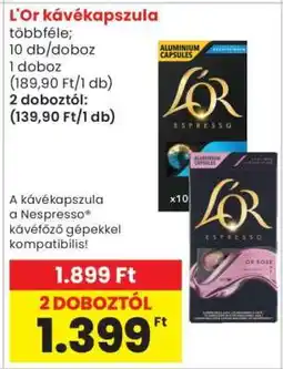 Spar L'OR kávékapszula ajánlat
