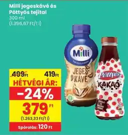 Spar Milli jegeskávé és Pöttyös tejital ajánlat