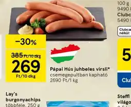 Tesco Pápai Hús Juhbeles virsli ajánlat