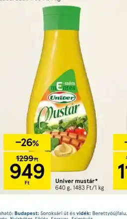 Tesco Univer mustár ajánlat