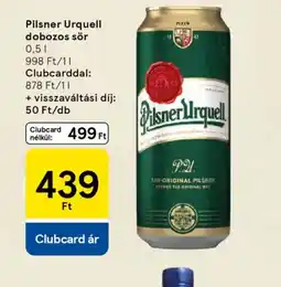 Tesco Pilsner Urquell dobozos sör ajánlat