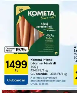 Tesco KOMETA Ínyenc sertésvirsli ajánlat