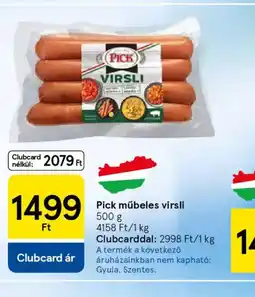 Tesco PICK műbeles virsli ajánlat