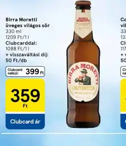 Tesco Birra Moretti üveges világos sör ajánlat