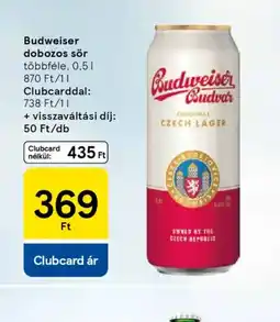Tesco Budweiser dobozos sör ajánlat