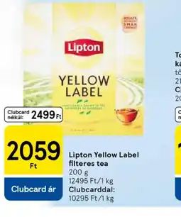 Tesco Lipton Yellow Label filteres tea ajánlat