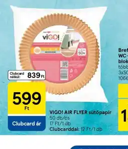 Tesco VIGO! AIR FRYER sütőpapír ajánlat
