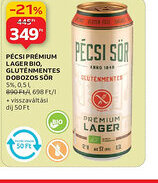 Auchan PÉCSI PRÉMIUM LAGER BIO SÖR ajánlat