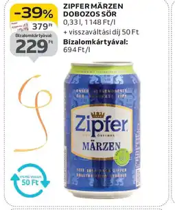 Auchan ZIPFER MÄRZEN DOBOZOS SÖR ajánlat