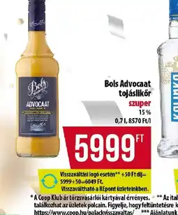Coop Bols Advocaat tojáslikőr ajánlat
