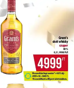 Coop Grant's skt whisky ajánlat