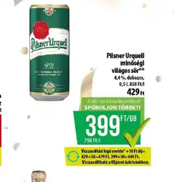 Coop Pilsner Urquell világos sör ajánlat