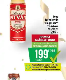 Coop Szent István világos sör ajánlat