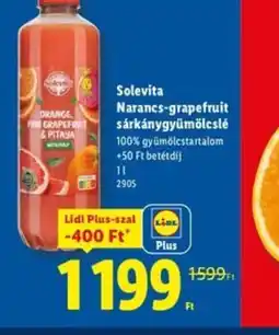 Lidl Solevita Narancs-grapefruit sárkánygyümölcslé ajánlat