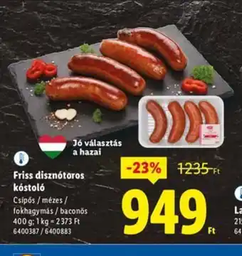 Lidl Friss disznótoros kóstoló ajánlat