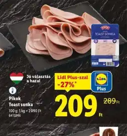 Lidl Pikok Toast sonka ajánlat