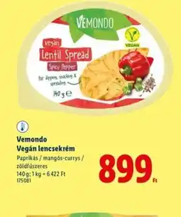Lidl Vemondo Vegán lencsekrém ajánlat