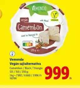 Lidl Vemondo Wegański Camembon ajánlat