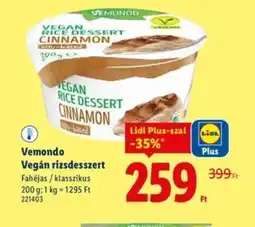 Lidl Vemondo Vegán rizsdesszert ajánlat