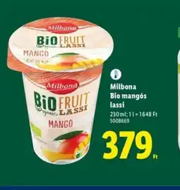 Lidl Milbona Bio mangós lassi ajánlat