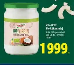 Lidl Vita D'Or Bio kókuszolaj ajánlat