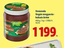 Lidl Vemondo Vegán mogyorós-kakaós krém ajánlat