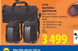 Lidl Crivit Torba/plecak sportowy ajánlat