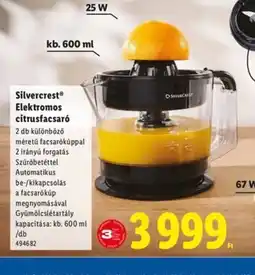 Lidl Silvercrest Elektromos citrusfacsaró ajánlat