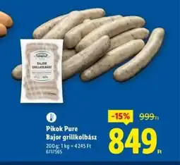 Lidl Pikok Pure Bajor grillkolbász ajánlat