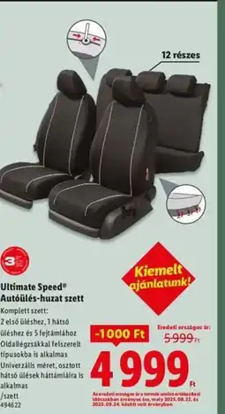 Lidl Ultimate Speed Autóülés-huzat szett ajánlat