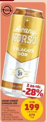 PENNY Arany Korsó Dobozos Sör ajánlat