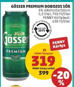 PENNY Gösser Premium Dobozos Sör ajánlat